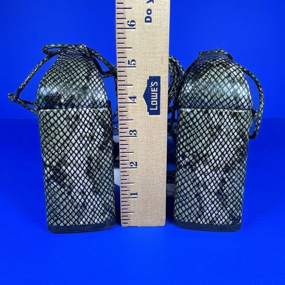 NWT Zara High Block Heels Snakeskin Wrap Around Sandals Women's 10 - Picture 6 of 10